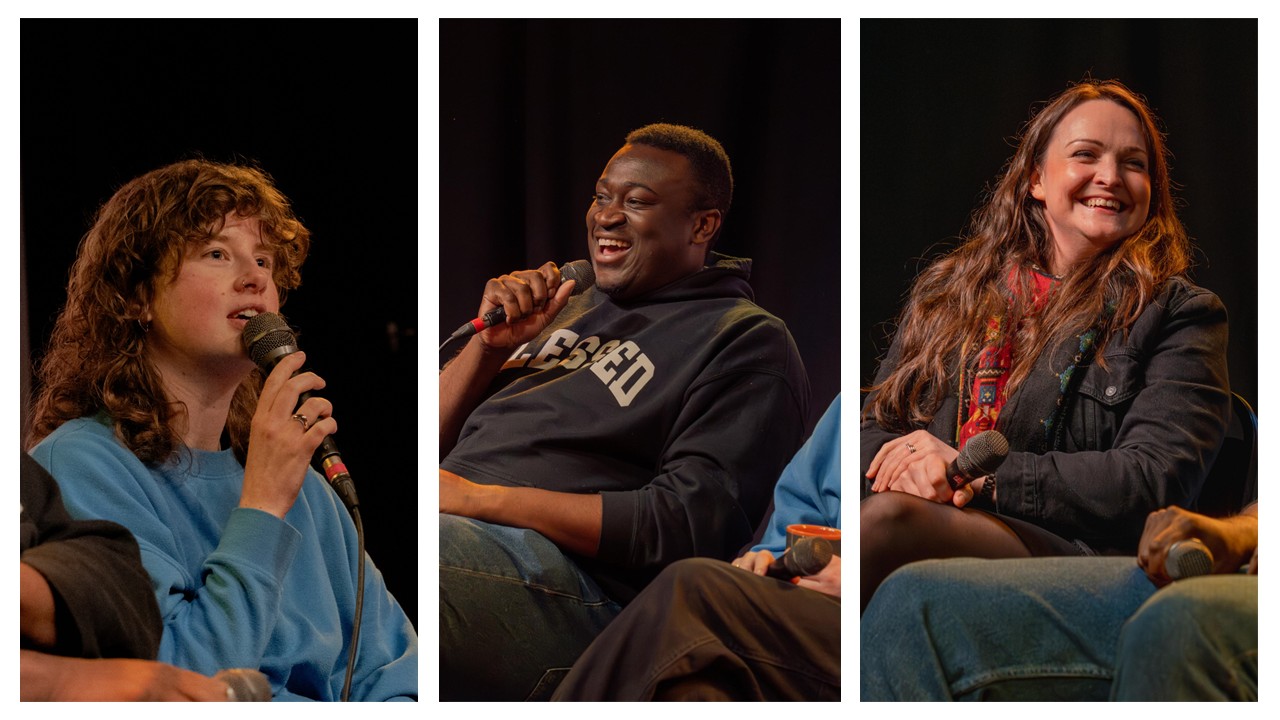 three profiles, one photo of each panellist