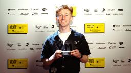 owain williams holds his youth music award