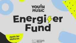 a blue, grey and yellow banner advertising the energiser fund