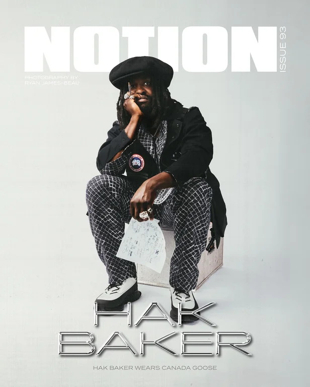 Hak Baker on the cover of Notion Magazine