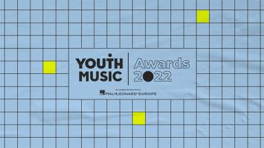 blue grid image with youth music awards logo