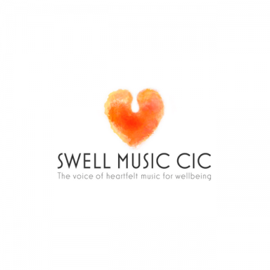 orange heart shape with text swell music cic written underneath