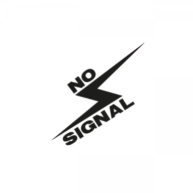 no signal text with black lightning shape