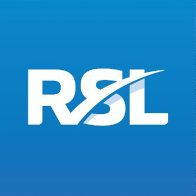 rsl logo in blue and white